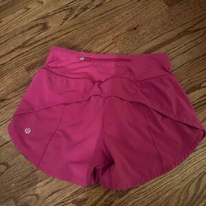 Pink Lululemon speed up shorts